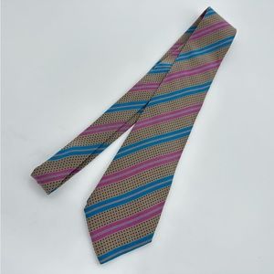 Vintage Gianni Versace Striped and Dotted Italian Silk Tie
